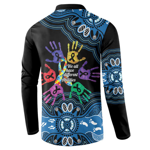 Autism Awareness Australia Indigenous Button Sweatshirt We All Have Different Abilities