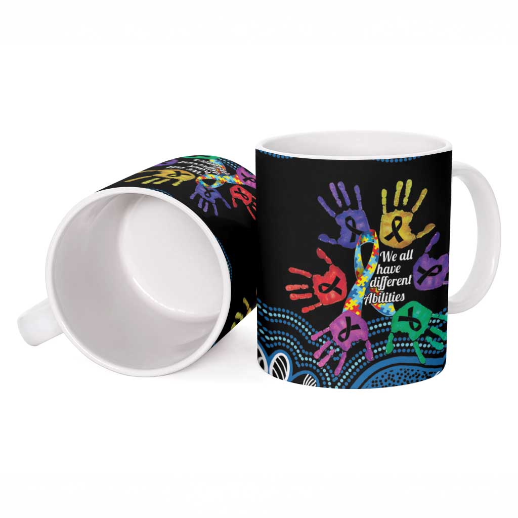 Autism Awareness Australia Indigenous Ceramic Mug We All Have Different Abilities