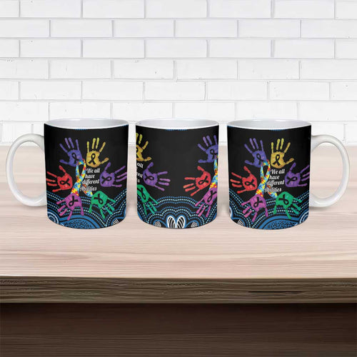 Autism Awareness Australia Indigenous Ceramic Mug We All Have Different Abilities