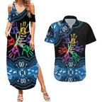 Autism Awareness Australia Indigenous Couples Matching Summer Maxi Dress and Hawaiian Shirt We All Have Different Abilities