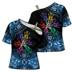 Autism Awareness Australia Indigenous Cross Shoulder Shirt We All Have Different Abilities