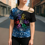 Autism Awareness Australia Indigenous Cross Shoulder Shirt We All Have Different Abilities