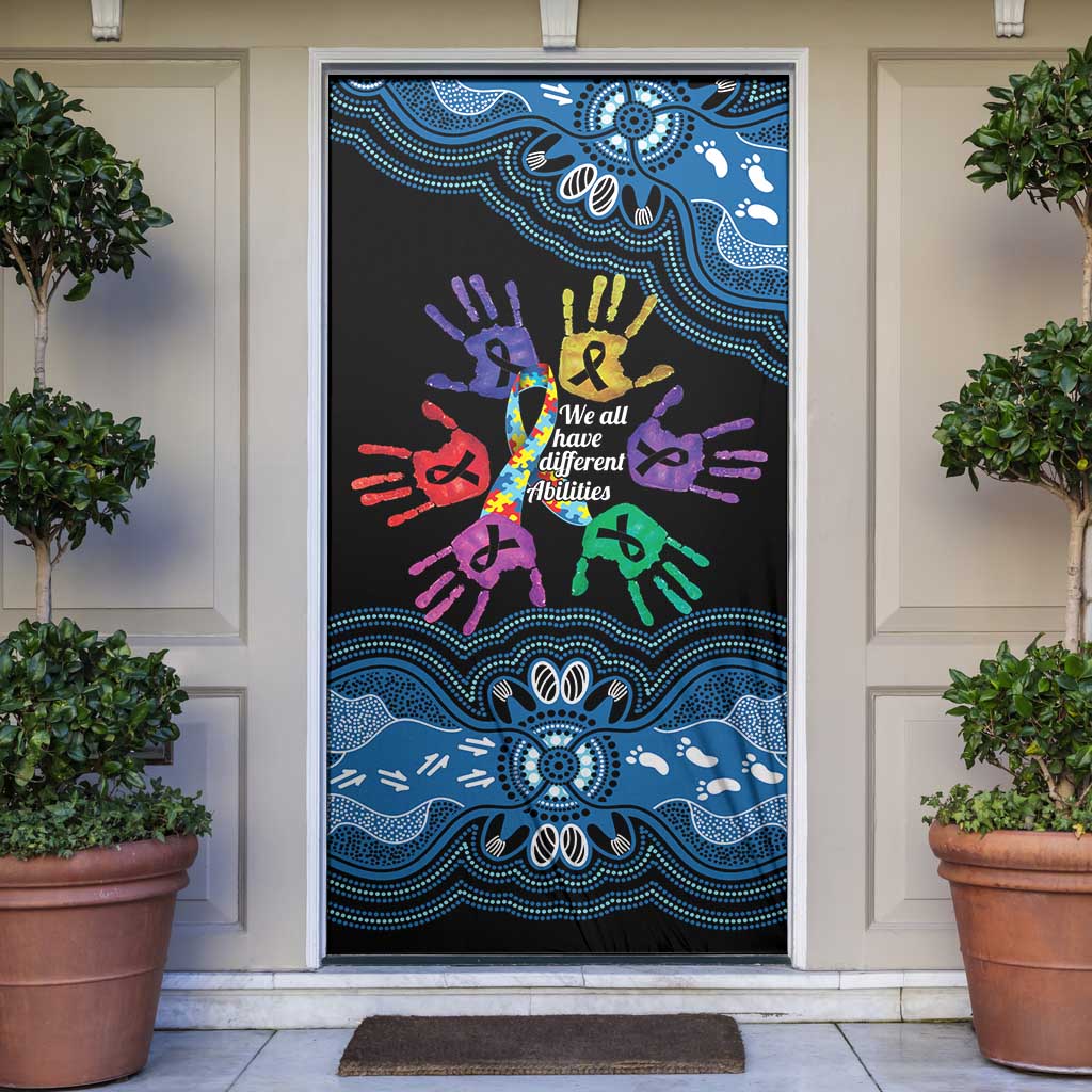 Autism Awareness Australia Indigenous Door Cover We All Have Different Abilities