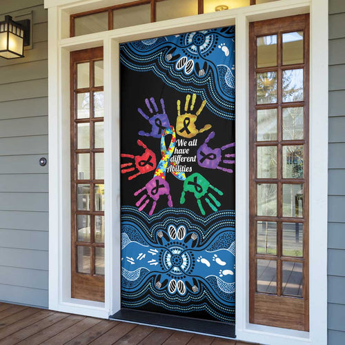 Autism Awareness Australia Indigenous Door Cover We All Have Different Abilities