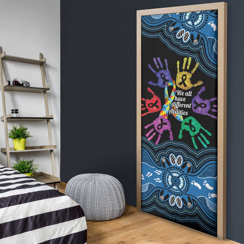 Autism Awareness Australia Indigenous Door Cover We All Have Different Abilities