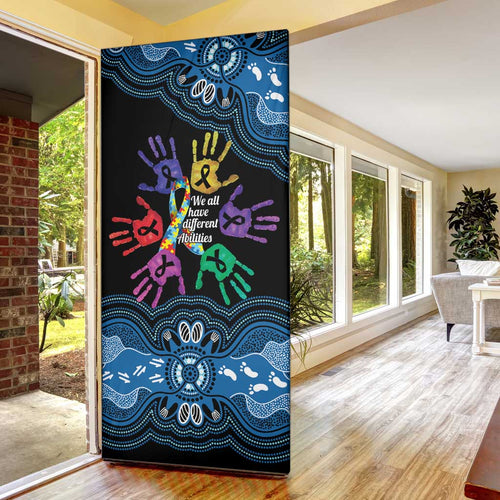 Autism Awareness Australia Indigenous Door Cover We All Have Different Abilities