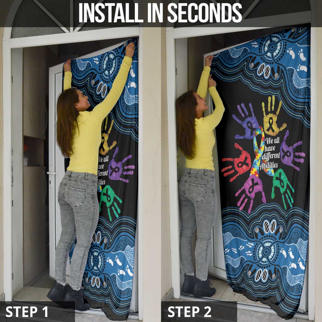 Autism Awareness Australia Indigenous Door Cover We All Have Different Abilities