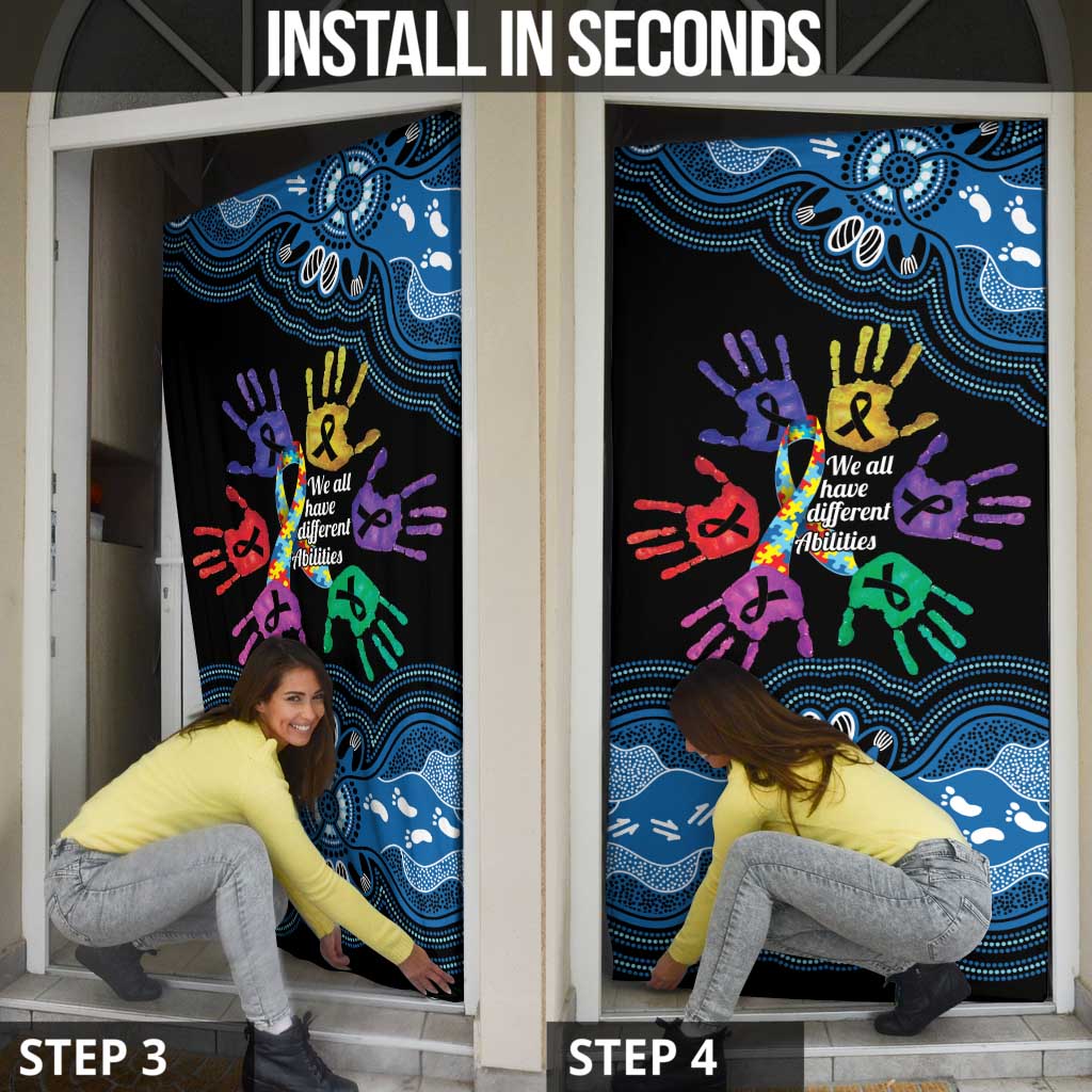 Autism Awareness Australia Indigenous Door Cover We All Have Different Abilities