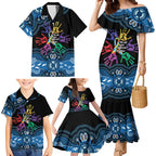 Autism Awareness Australia Indigenous Family Matching Mermaid Dress and Hawaiian Shirt We All Have Different Abilities
