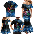 Autism Awareness Australia Indigenous Family Matching Mermaid Dress and Hawaiian Shirt We All Have Different Abilities