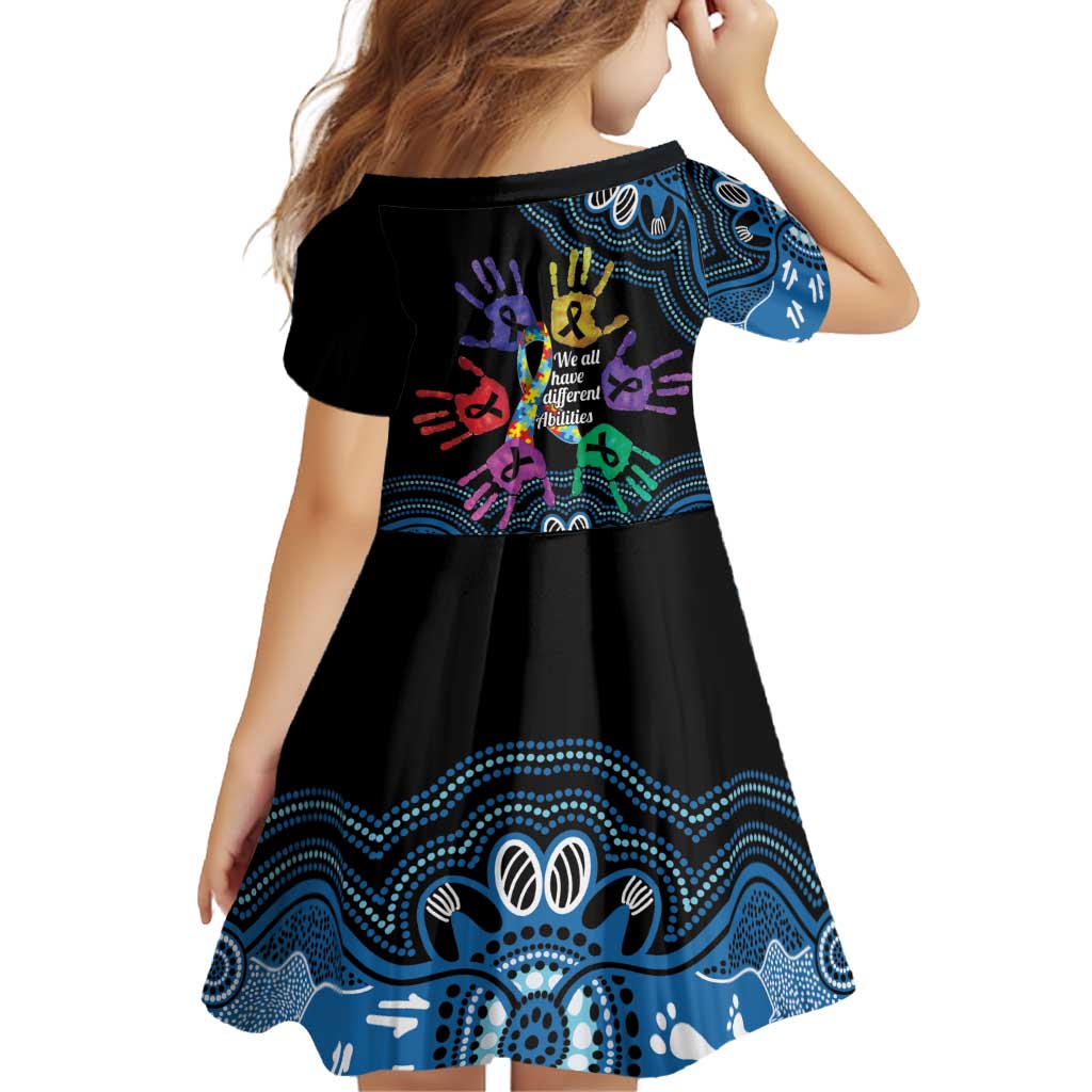 Autism Awareness Australia Indigenous Family Matching Off Shoulder Maxi Dress and Hawaiian Shirt We All Have Different Abilities