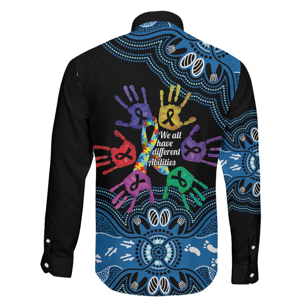 Autism Awareness Australia Indigenous Family Matching Off Shoulder Short Dress and Hawaiian Shirt We All Have Different Abilities