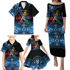 Autism Awareness Australia Indigenous Family Matching Puletasi and Hawaiian Shirt We All Have Different Abilities