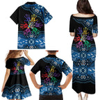 Autism Awareness Australia Indigenous Family Matching Puletasi and Hawaiian Shirt We All Have Different Abilities