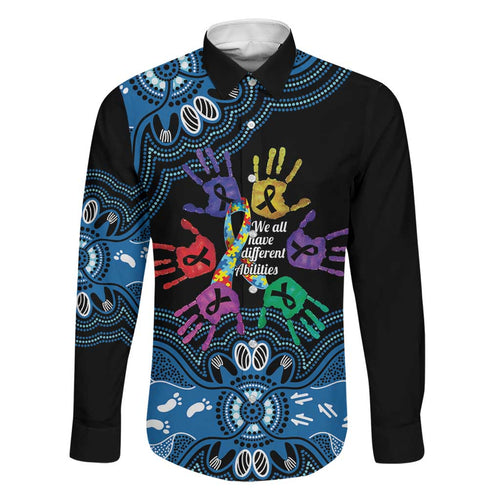 Autism Awareness Australia Indigenous Family Matching Tank Maxi Dress and Hawaiian Shirt We All Have Different Abilities