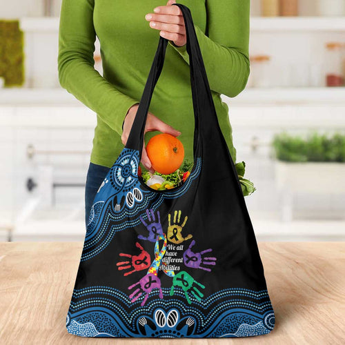 Autism Awareness Australia Indigenous Grocery Bag We All Have Different Abilities