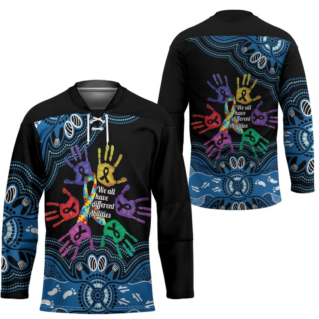 Autism Awareness Australia Indigenous Hockey Jersey We All Have Different Abilities