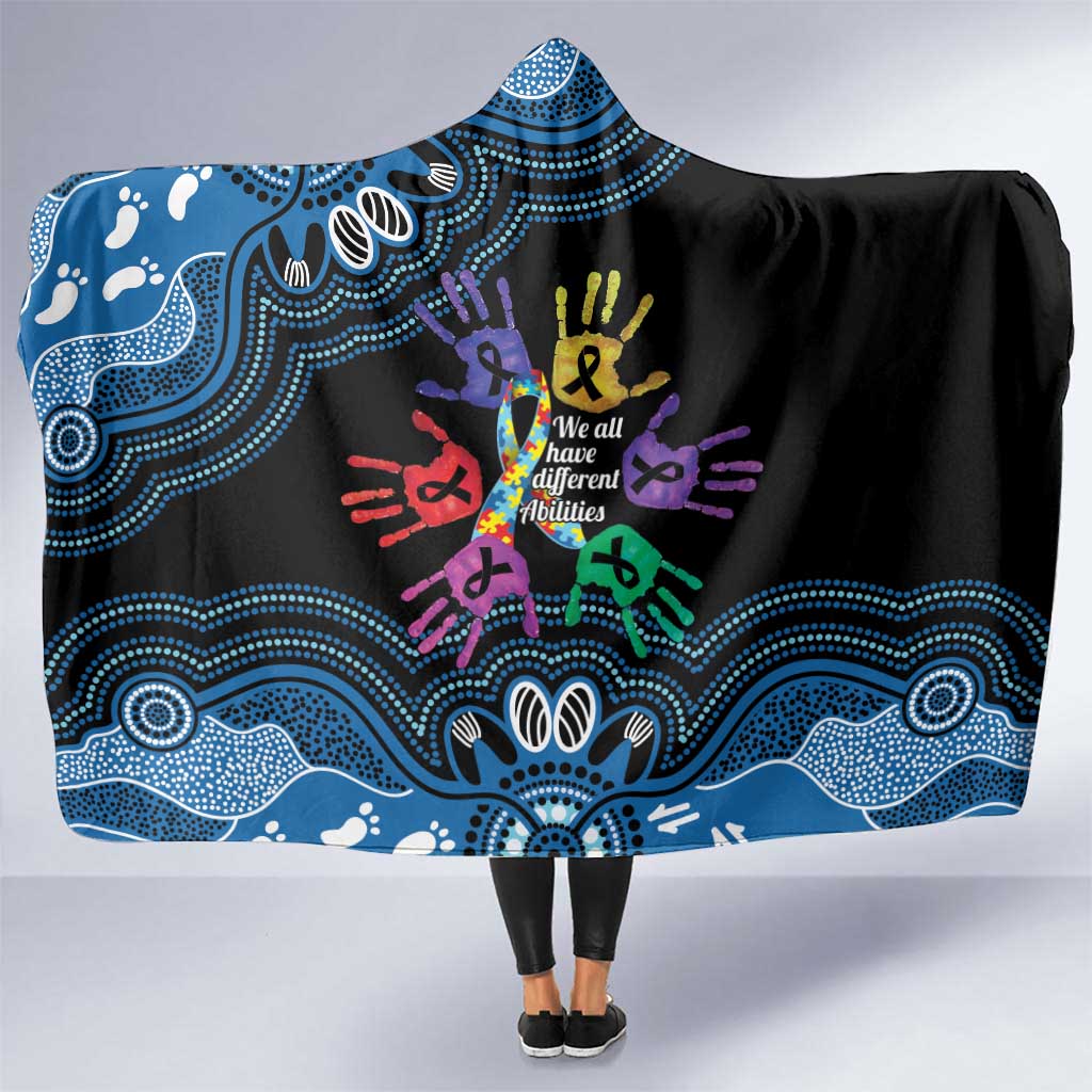 Autism Awareness Australia Indigenous Hooded Blanket We All Have Different Abilities