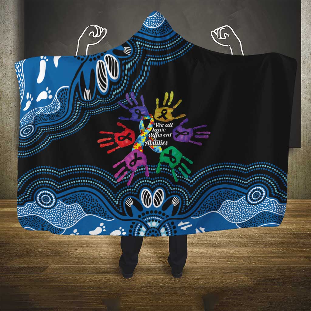 Autism Awareness Australia Indigenous Hooded Blanket We All Have Different Abilities