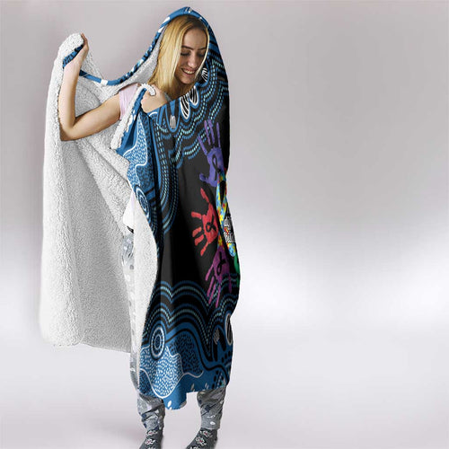Autism Awareness Australia Indigenous Hooded Blanket We All Have Different Abilities