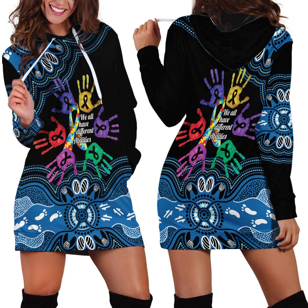 Autism Awareness Australia Indigenous Hoodie Dress We All Have Different Abilities