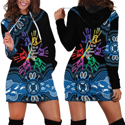 Autism Awareness Australia Indigenous Hoodie Dress We All Have Different Abilities