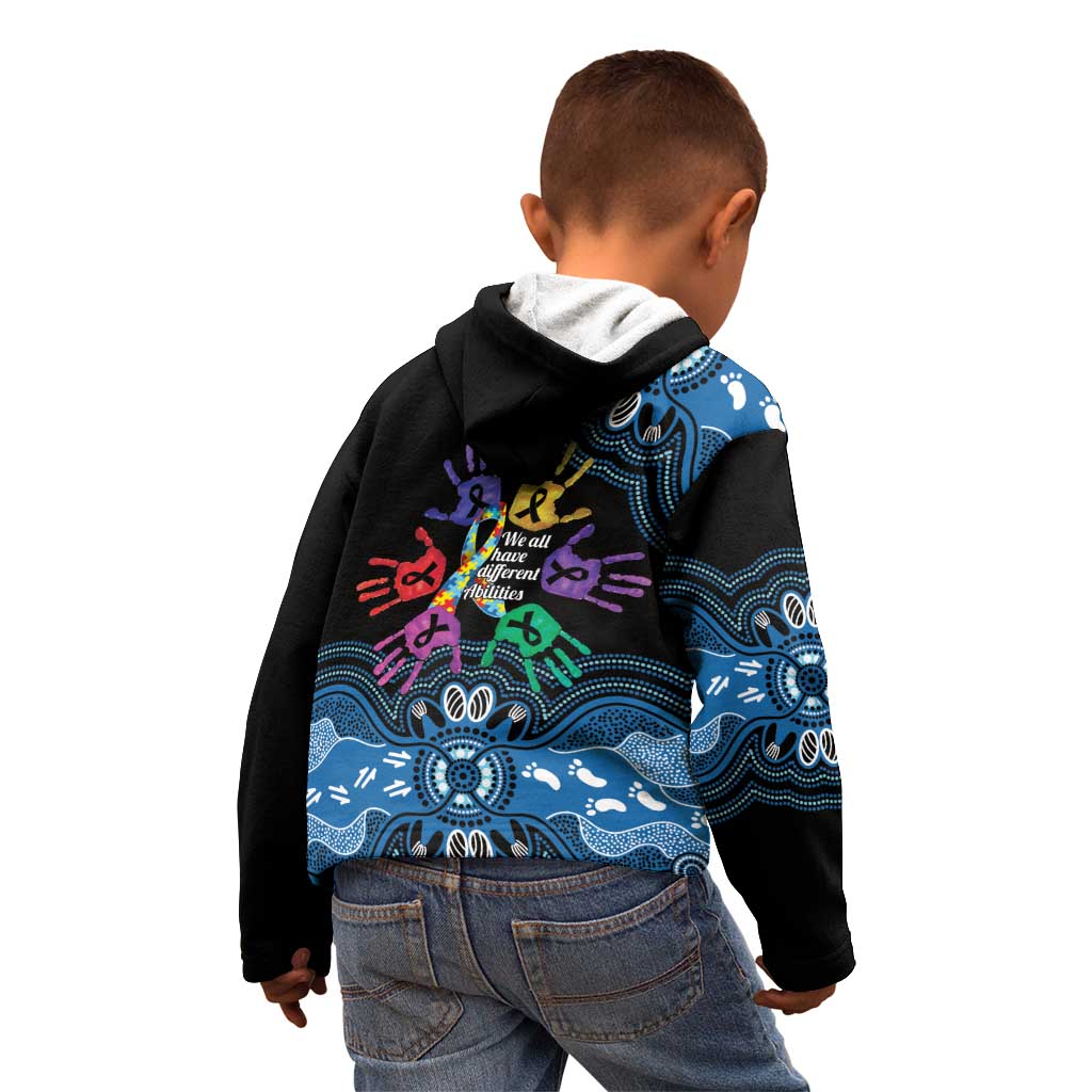 Autism Awareness Australia Indigenous Kid Hoodie We All Have Different Abilities