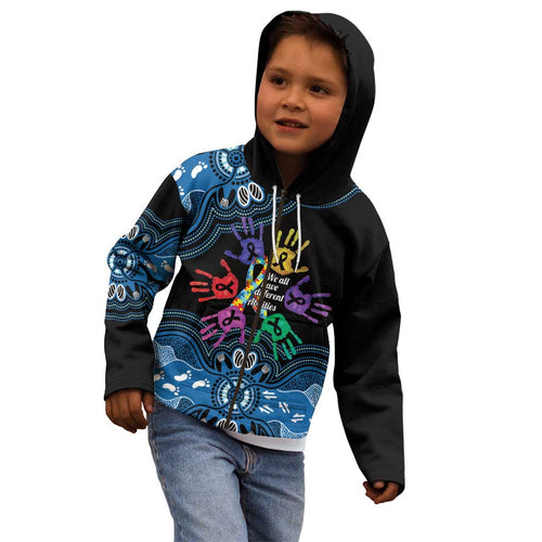 Autism Awareness Australia Indigenous Kid Hoodie We All Have Different Abilities