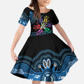 Autism Awareness Australia Indigenous Kid Short Sleeve Dress We All Have Different Abilities
