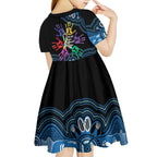 Autism Awareness Australia Indigenous Kid Short Sleeve Dress We All Have Different Abilities
