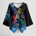 Autism Awareness Australia Indigenous Kimono Sleeve Blouse We All Have Different Abilities
