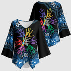 Autism Awareness Australia Indigenous Kimono Sleeve Blouse We All Have Different Abilities