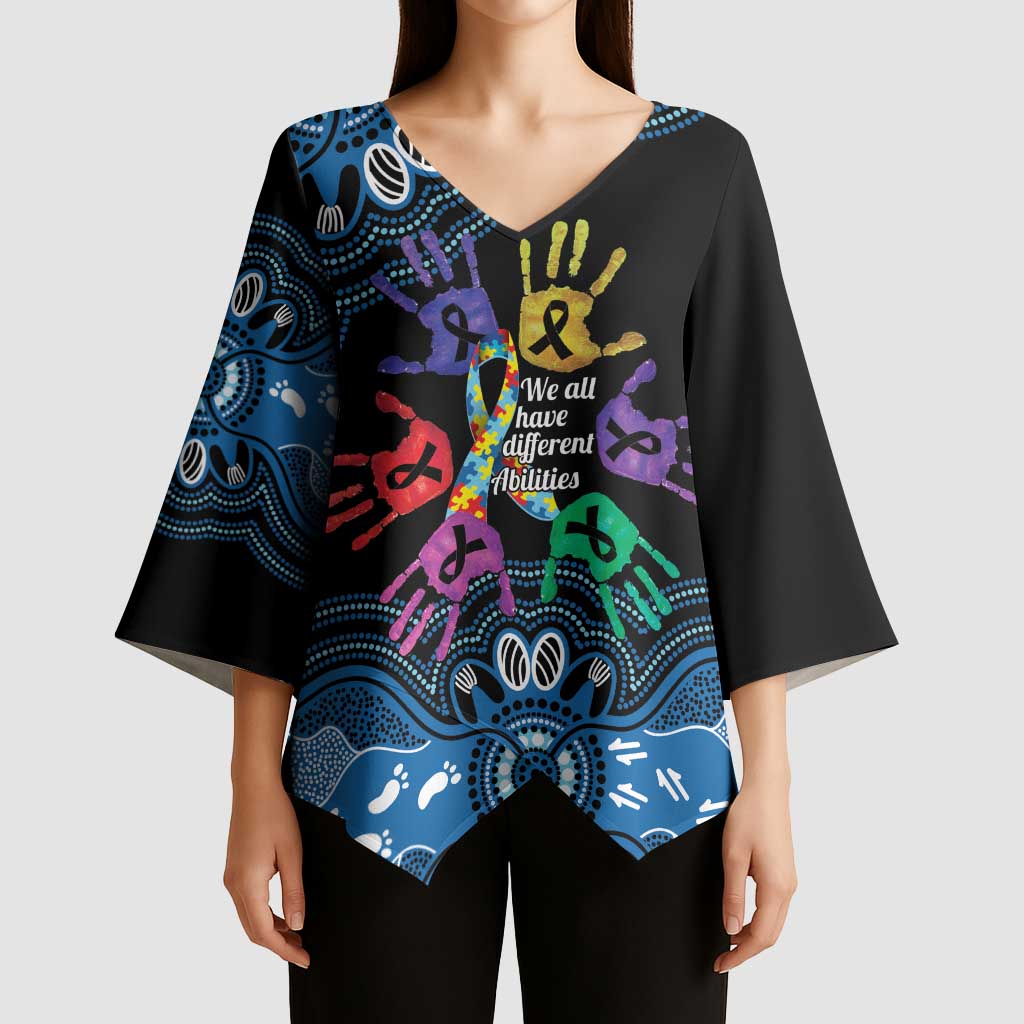Autism Awareness Australia Indigenous Kimono Sleeve Blouse We All Have Different Abilities