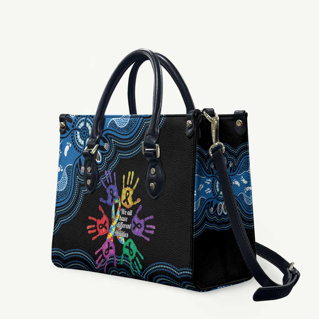 Autism Awareness Australia Indigenous Leather Bag We All Have Different Abilities
