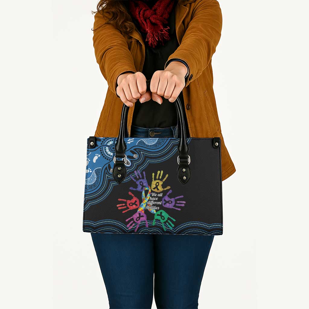 Autism Awareness Australia Indigenous Leather Bag We All Have Different Abilities