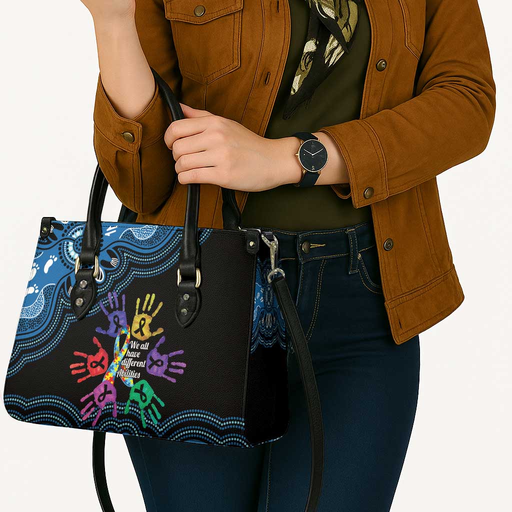 Autism Awareness Australia Indigenous Leather Bag We All Have Different Abilities