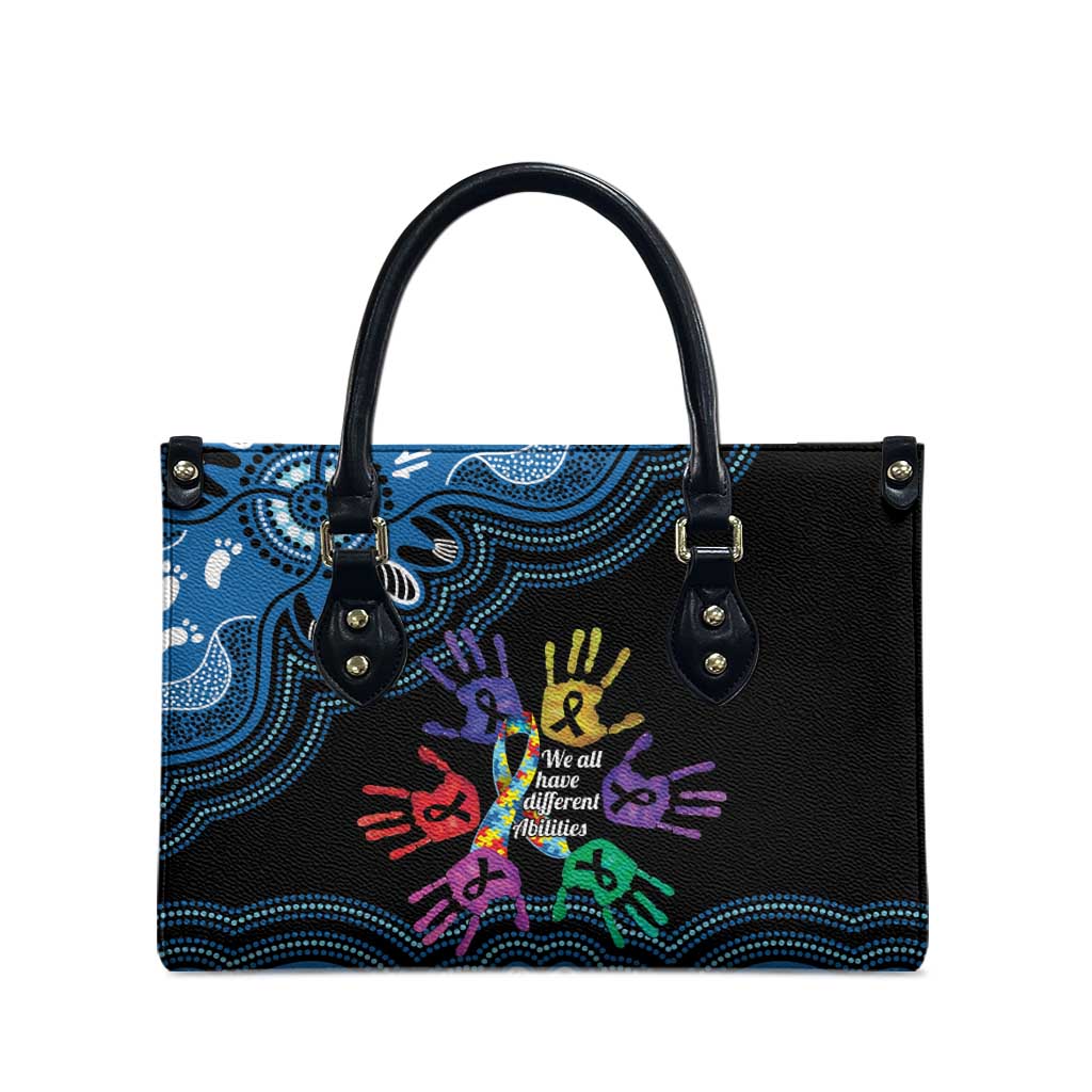 Autism Awareness Australia Indigenous Leather Bag We All Have Different Abilities