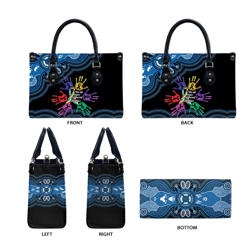 Autism Awareness Australia Indigenous Leather Bag We All Have Different Abilities