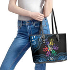 Autism Awareness Australia Indigenous Leather Tote Bag We All Have Different Abilities