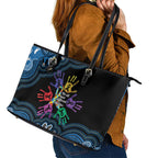 Autism Awareness Australia Indigenous Leather Tote Bag We All Have Different Abilities