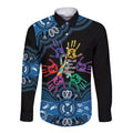 Autism Awareness Australia Indigenous Long Sleeve Button Shirt We All Have Different Abilities
