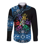 Autism Awareness Australia Indigenous Long Sleeve Button Shirt We All Have Different Abilities