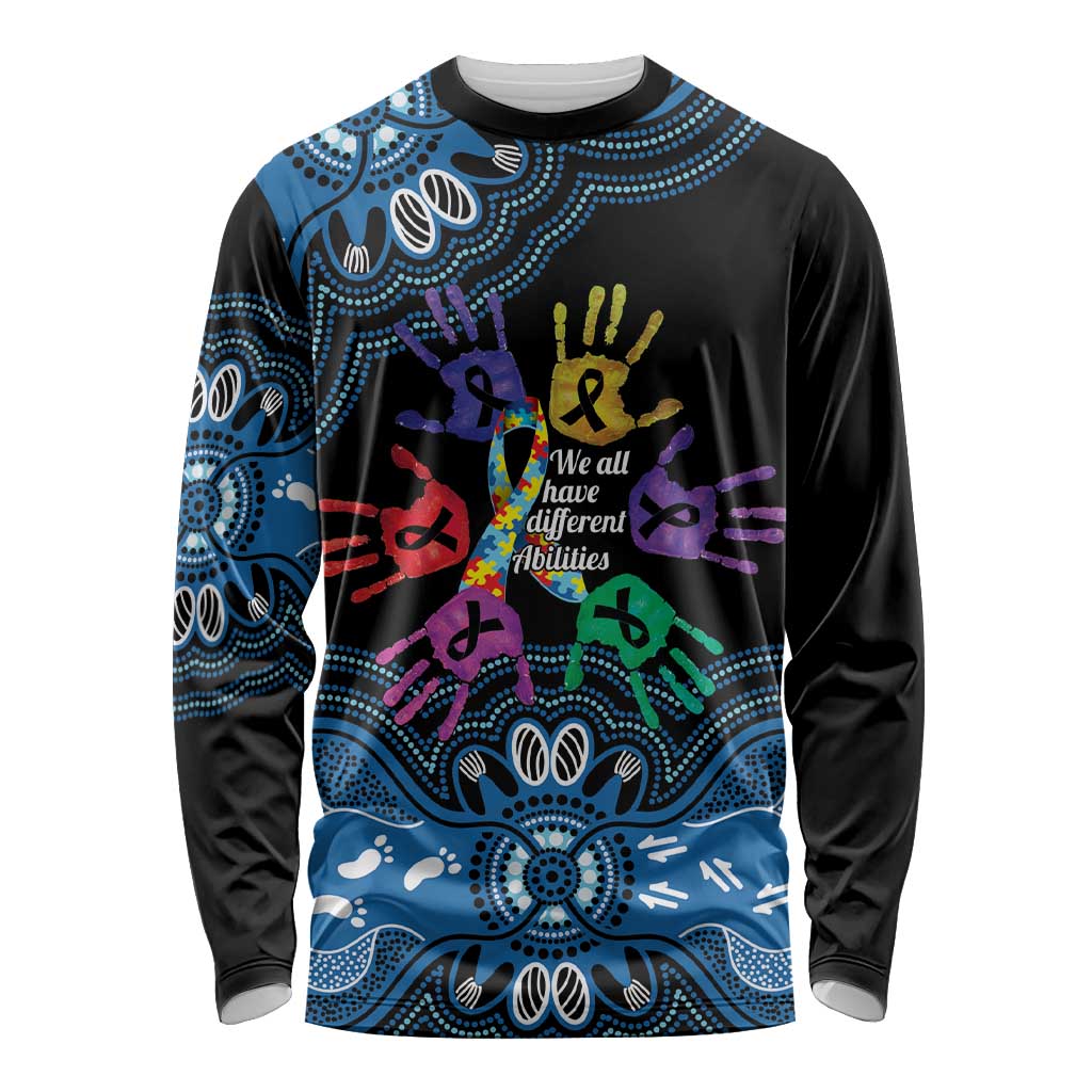 Autism Awareness Australia Indigenous Long Sleeve Shirt We All Have Different Abilities