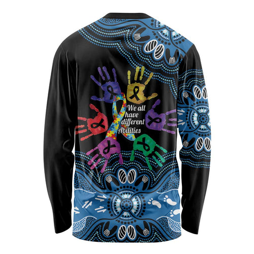 Autism Awareness Australia Indigenous Long Sleeve Shirt We All Have Different Abilities