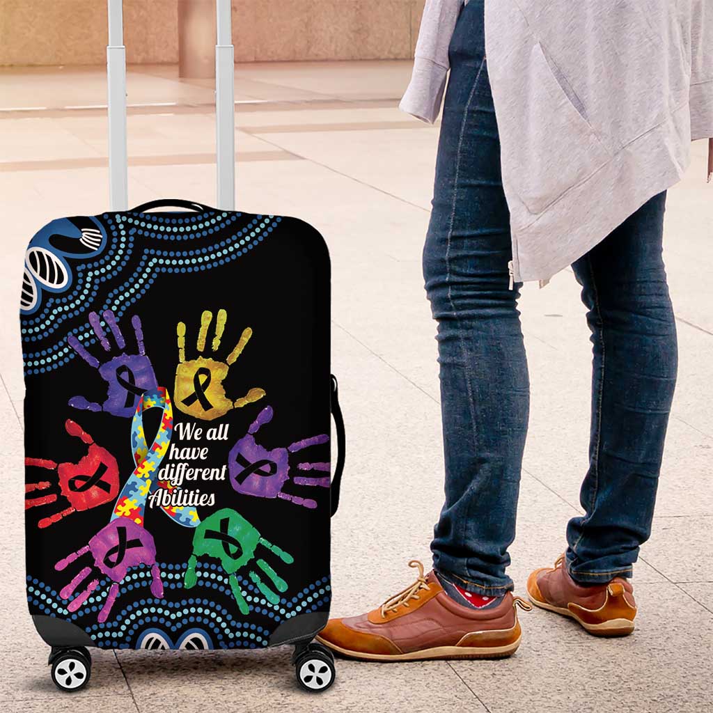 Autism Awareness Australia Indigenous Luggage Cover We All Have Different Abilities