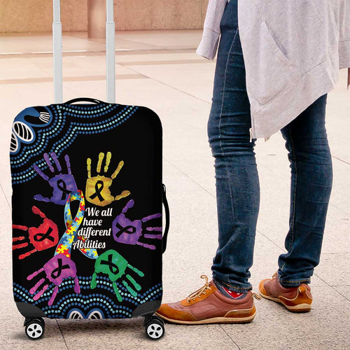 Autism Awareness Australia Indigenous Luggage Cover We All Have Different Abilities