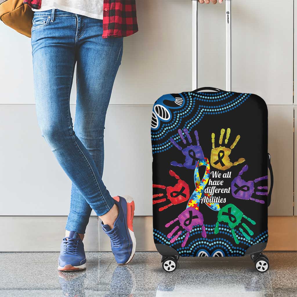 Autism Awareness Australia Indigenous Luggage Cover We All Have Different Abilities