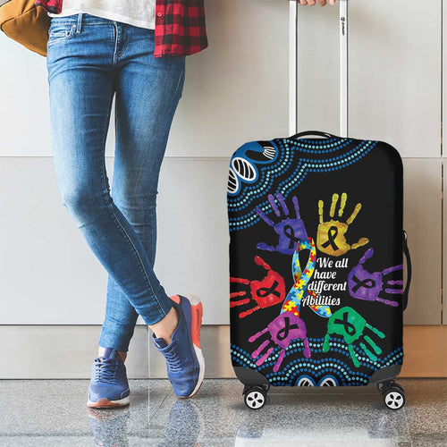 Autism Awareness Australia Indigenous Luggage Cover We All Have Different Abilities