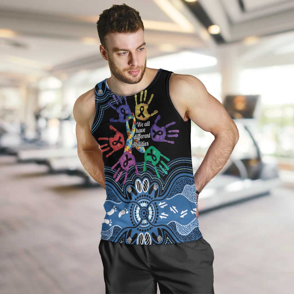 Autism Awareness Australia Indigenous Men Tank Top We All Have Different Abilities
