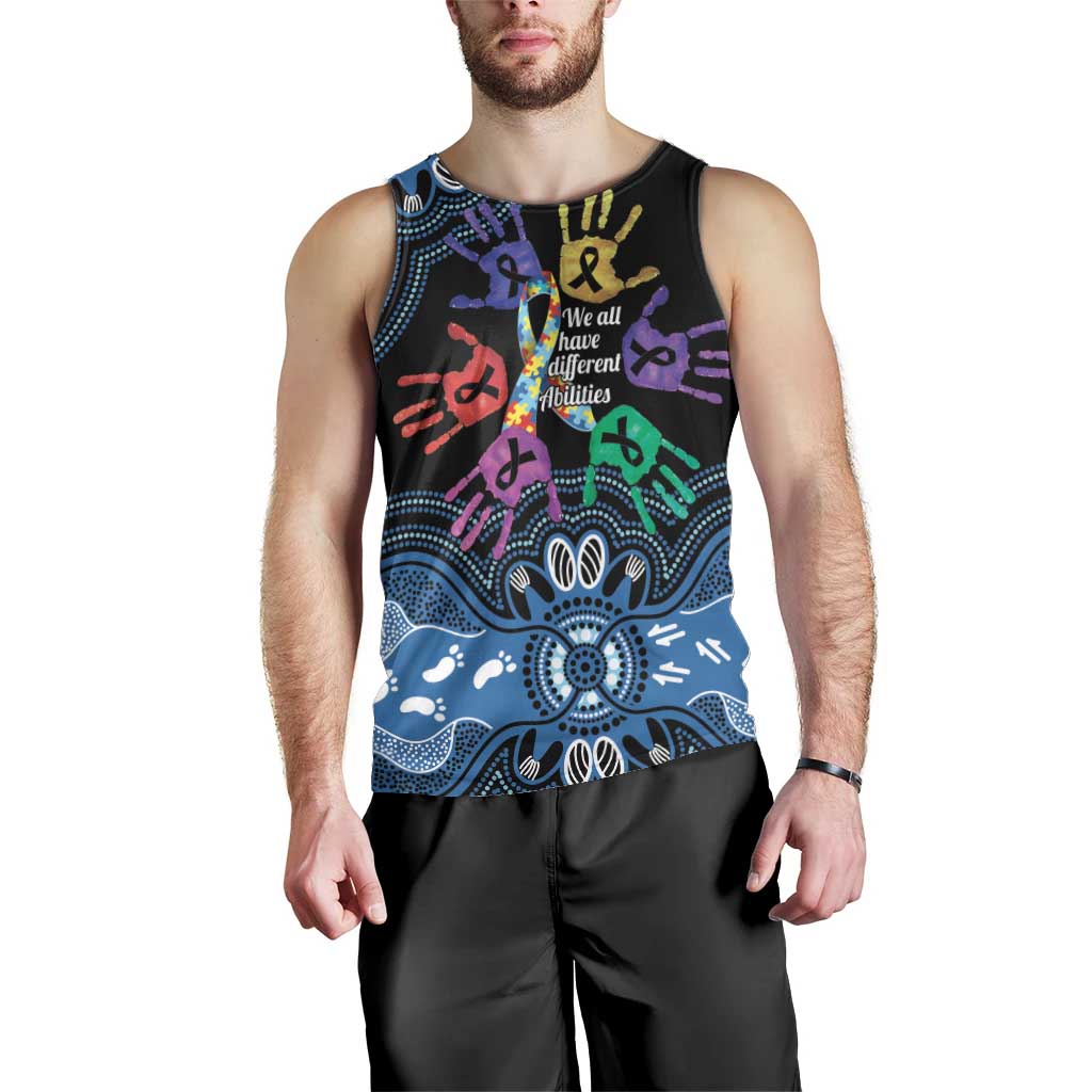 Autism Awareness Australia Indigenous Men Tank Top We All Have Different Abilities